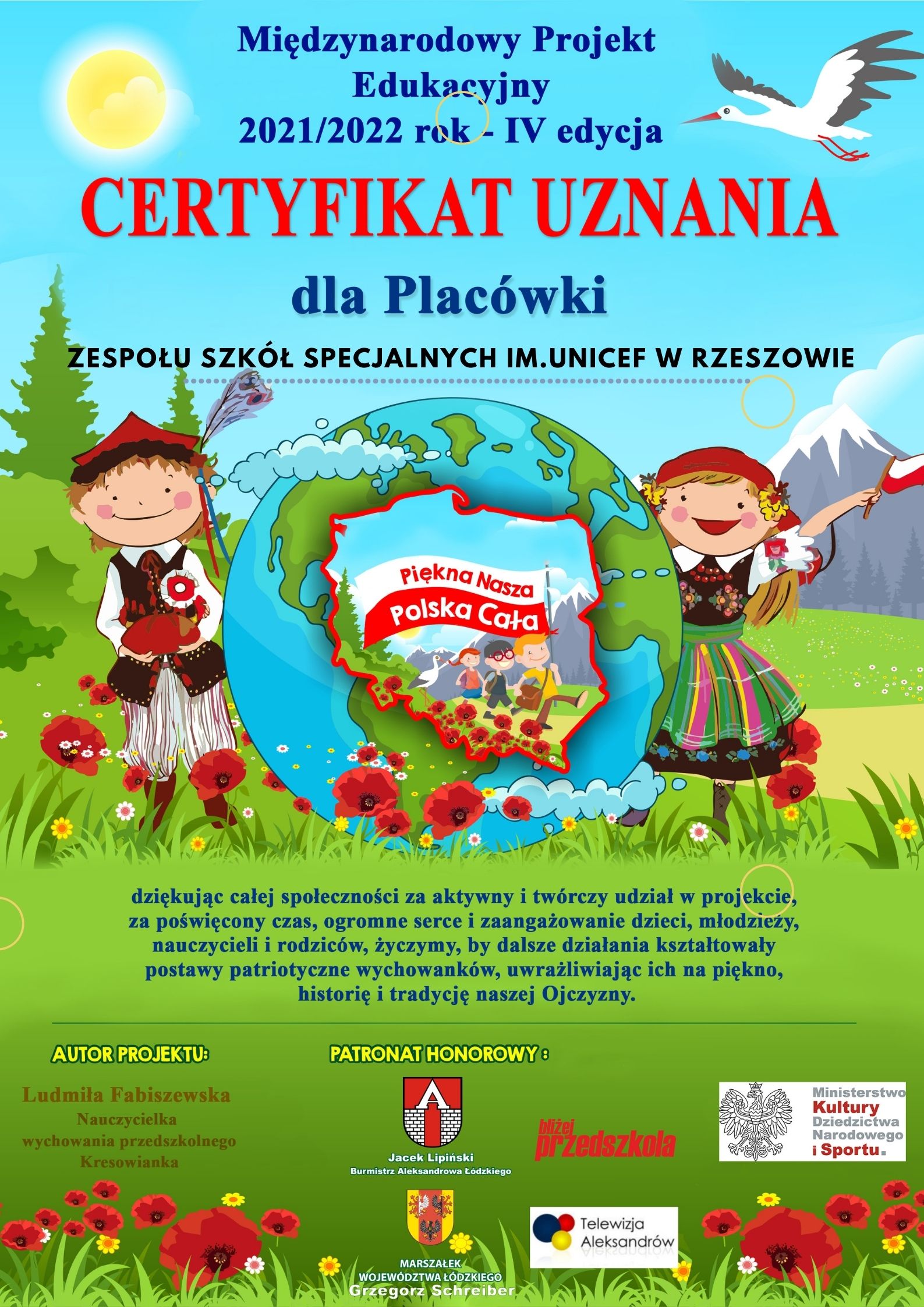 Certyfikat Piekna nasza Polska cała